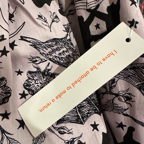 MODCLOTH Bat 🦇 Print Skirt Lilac Cotton Cat Crow Spider Moon Stars NWT Pockets L - Picture 9 of 9